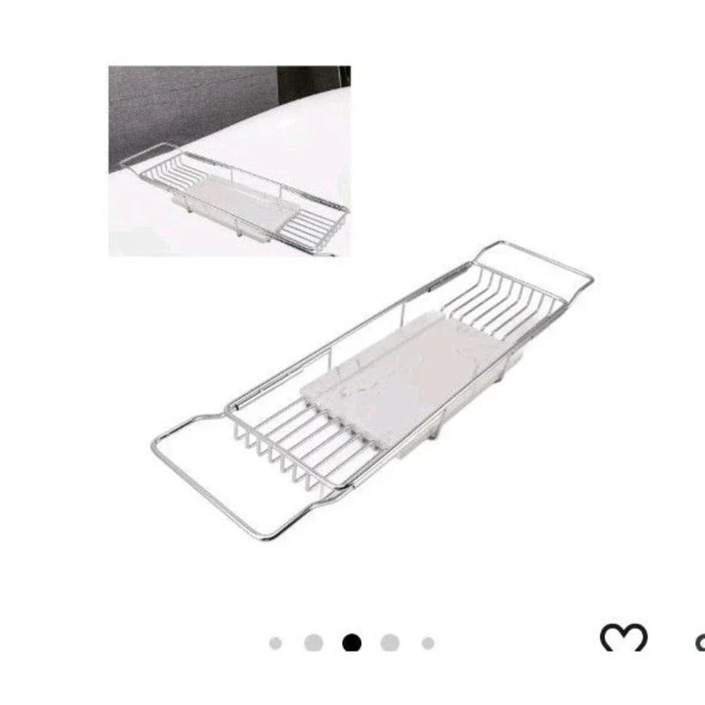 Expandable Stainless Steel/Marble Bathtub Caddy Tray, European Style,...